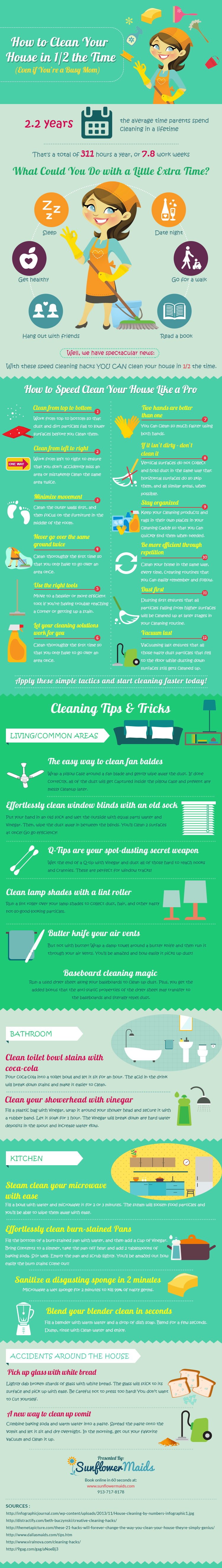 How to Clean Your House in Half The Time  Daily Infographic