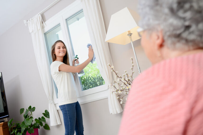 How do you clean an elderly person's house